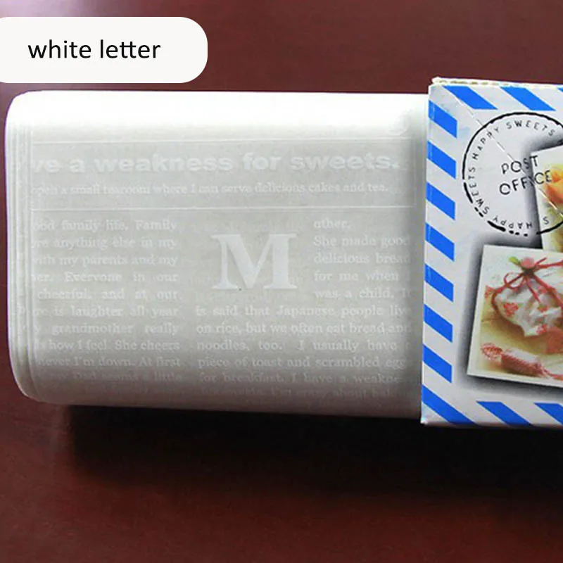 white letter 50 шт. пищевая вощеная бумага обертки пищевая смазка бумажные инструменты для выпечки хлеб бургер фри посылка оберточная бумага - Цвет: white letter
