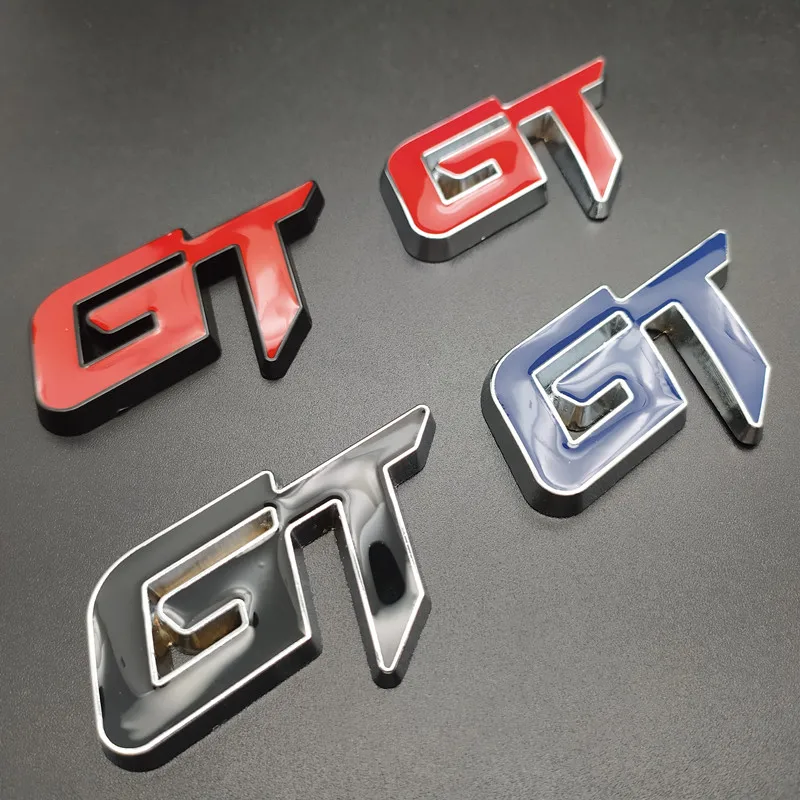Ar Стайлинг 3D металлические GT эмблемы наклейки авто Хром Передняя решетка значок