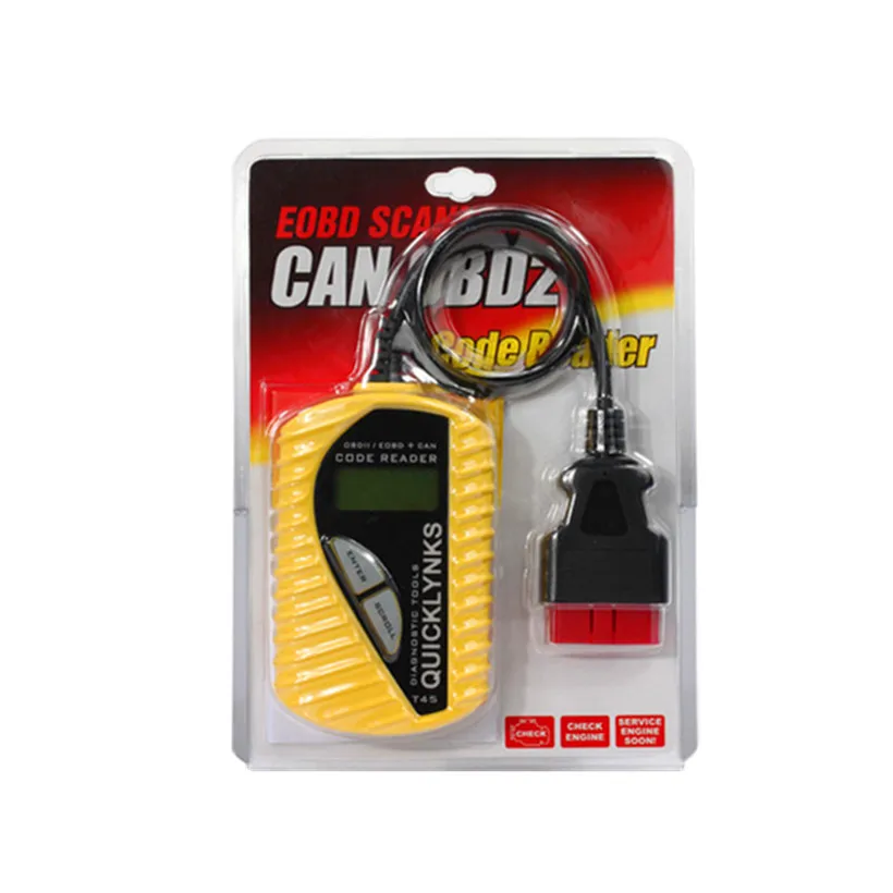 Quicklynks T45 Автомобильный Диагностический Считыватель Кодов CAN OBD2 EOBD Многоязычная