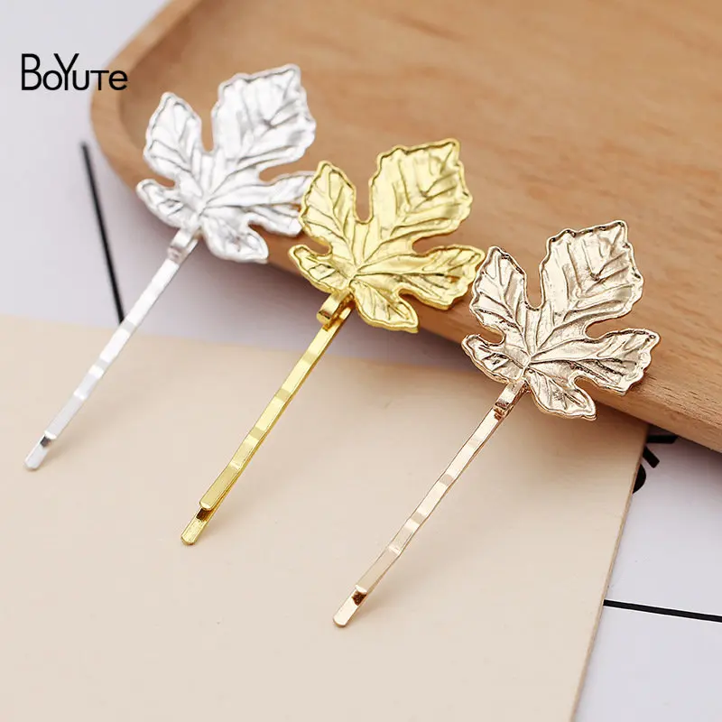 

Заколки для волос с кленовыми листьями BoYuTe (20 шт./лот), 29*34 мм из сплава, модные женские Украшения, Аксессуары, оптовая продажа