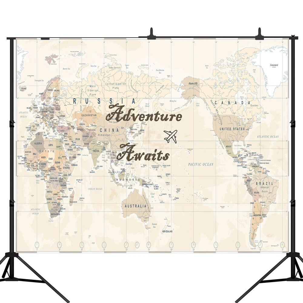 

Lyavshi фон для фотосъемки Приключения ожидает путешествия День Рождения Вечеринка карта мира фон для фотосессия фотостудия профессиональный