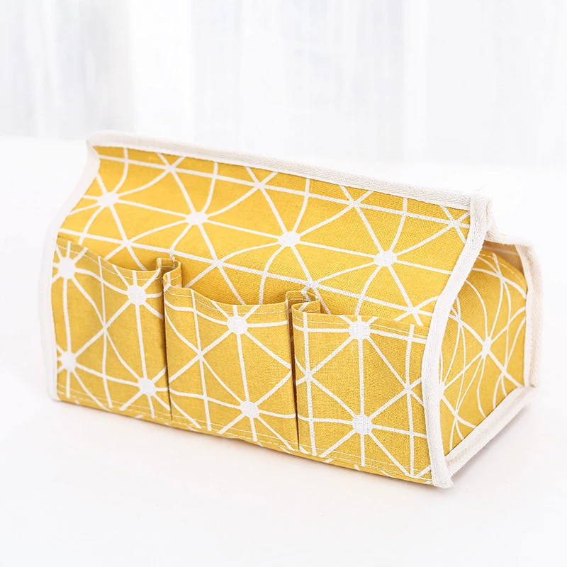 Хлопок лен художественная коробка для салфеток держатель крышка комнаты