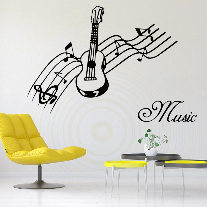 DIY музыкальная забавная Наклейка на стену для гостиной детской комнаты