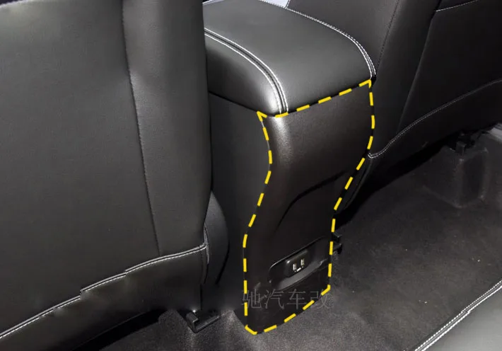 Для Chevrolet Tracker Trax подлокотник заднего сиденья ряд Средний анти кик крышка USB накладки на панель углеродного волокна автомобильные аксессуары