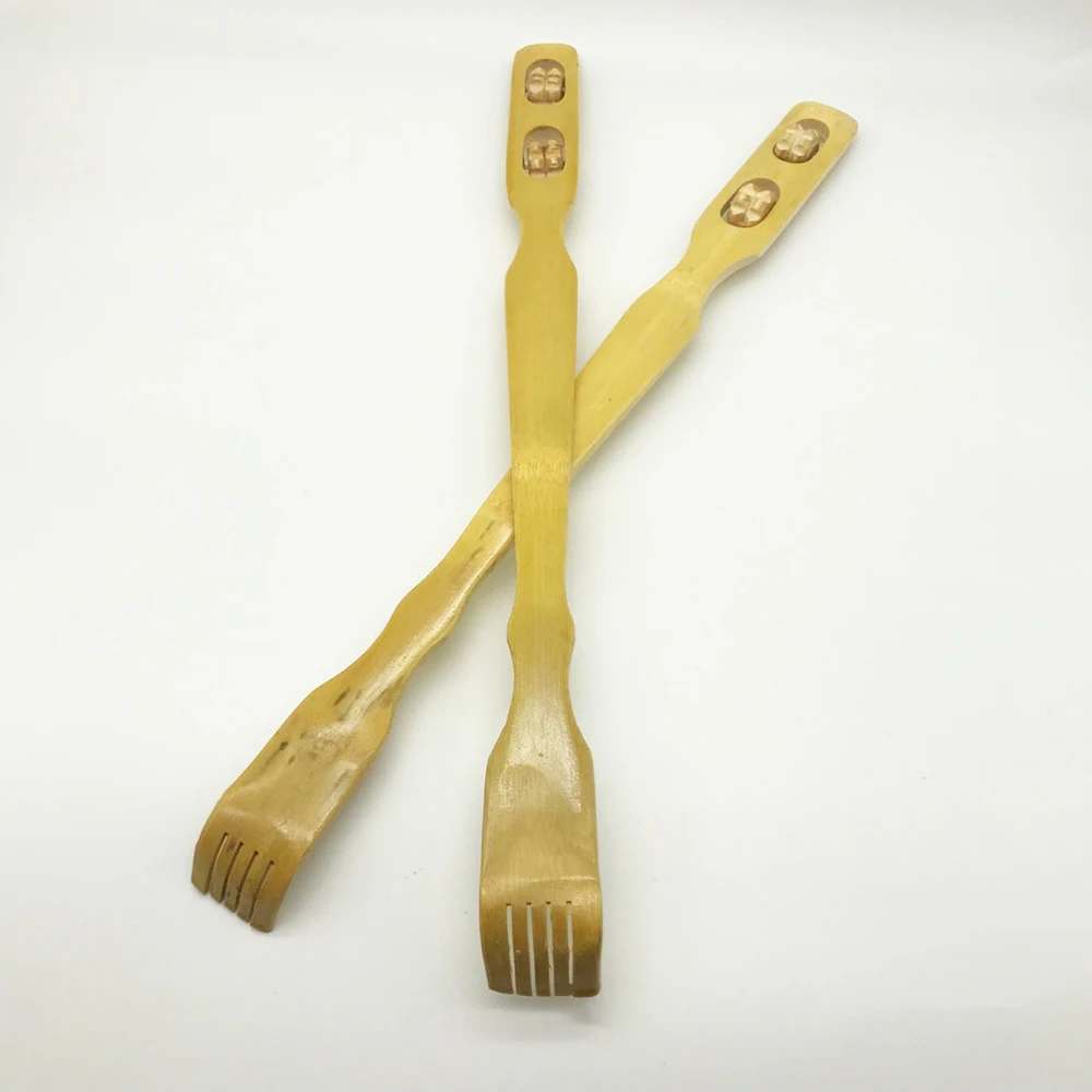 1 шт. длинный деревянный шариковый скребок для спины с двумя колесами массажер