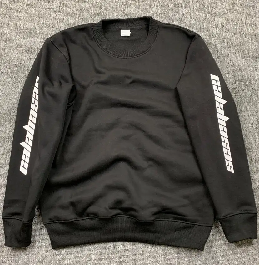 Толстый флис сезон 4 3 Calabasas YZY KANYE WEST пуловер с капюшоном Толстовка Оверсайз для мужчин женщин Тур ветровка Хип Хоп Толстовка - Цвет: Прозрачный
