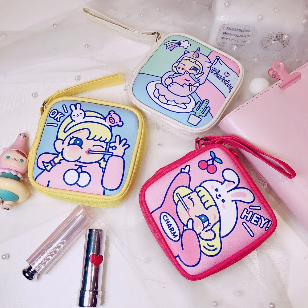 Мультяшный Единорог Милая карманная сумка для наушников Портативный цифровой USB