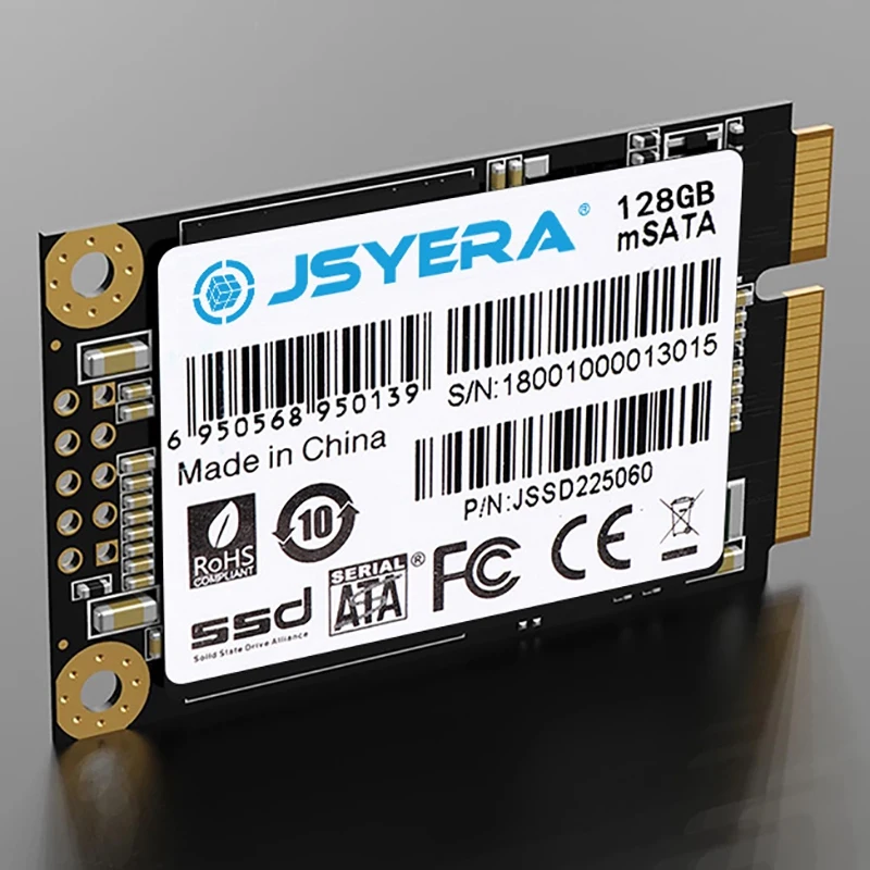 

JSYERA Mini MSATA SSD 128GB Built-in Solid State Drive, Suitable for Desktop / Notebook / All-In-One / Ad Player