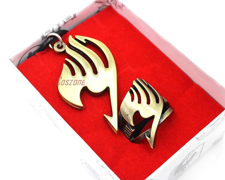 Комплект из колье и кольца аниме Фея хвоста косплей сплав кулон ювелирные