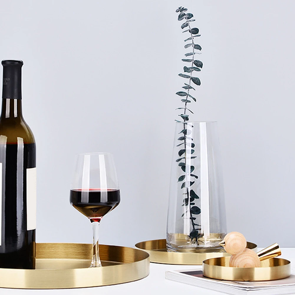 Золотой поднос для макияжа большой металлический декоративный ювелирных