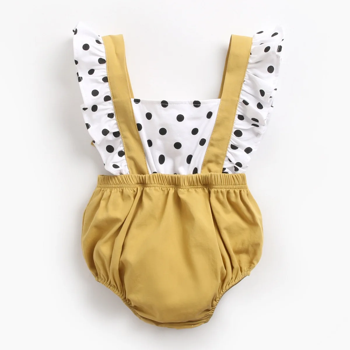 

Yg brand children's wear 2021 summer new round dot baby strap Jumpsuit cotton triangle short climbing suit