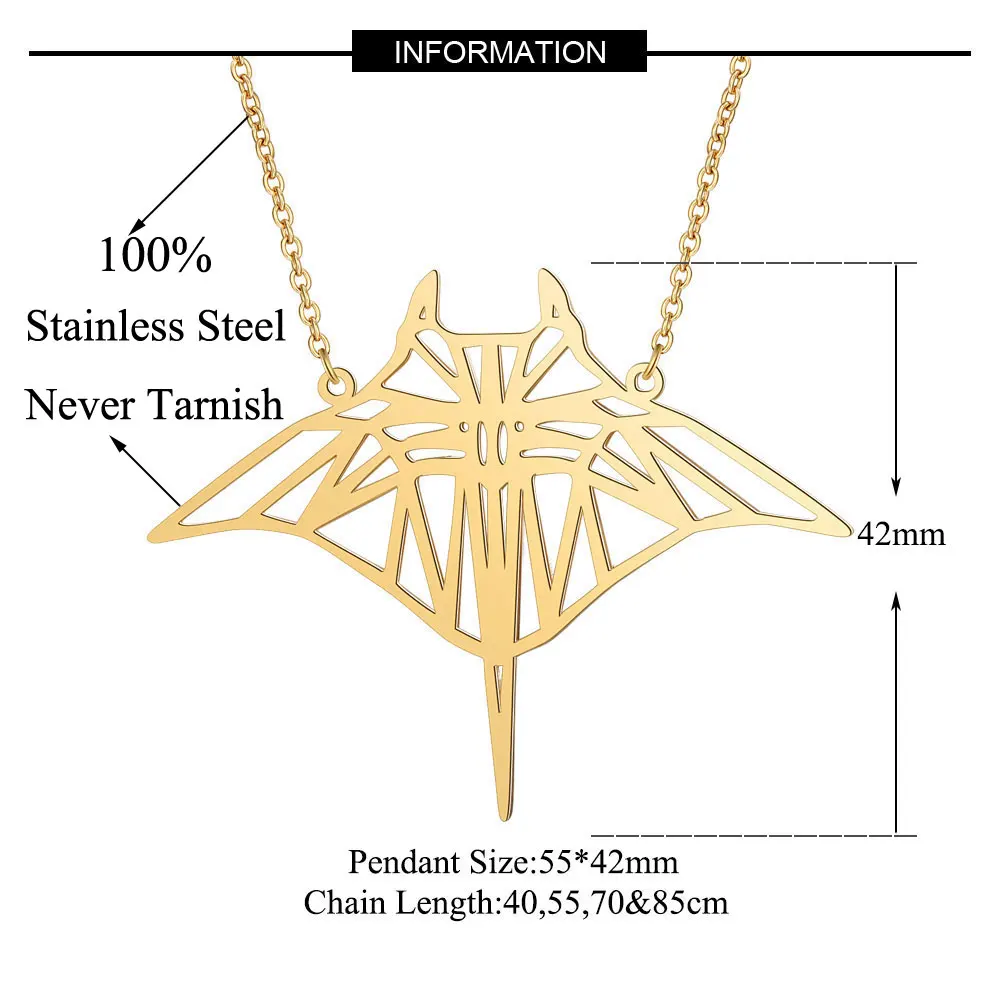 100% нержавеющая сталь Ray Fish модное ожерелье для женщин женские модные ювелирные