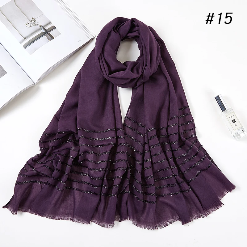Plain Shimmer maxi cotton scarf hijab solid Fringed shawls glitter muslim long muslim head wrap turbans scarves/scarf 10PCS/LOT