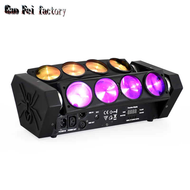 Светодиодный вращающийся головной светильник 8X12W RGBW 4 в 1 Lyre Dmx светодиодный диско