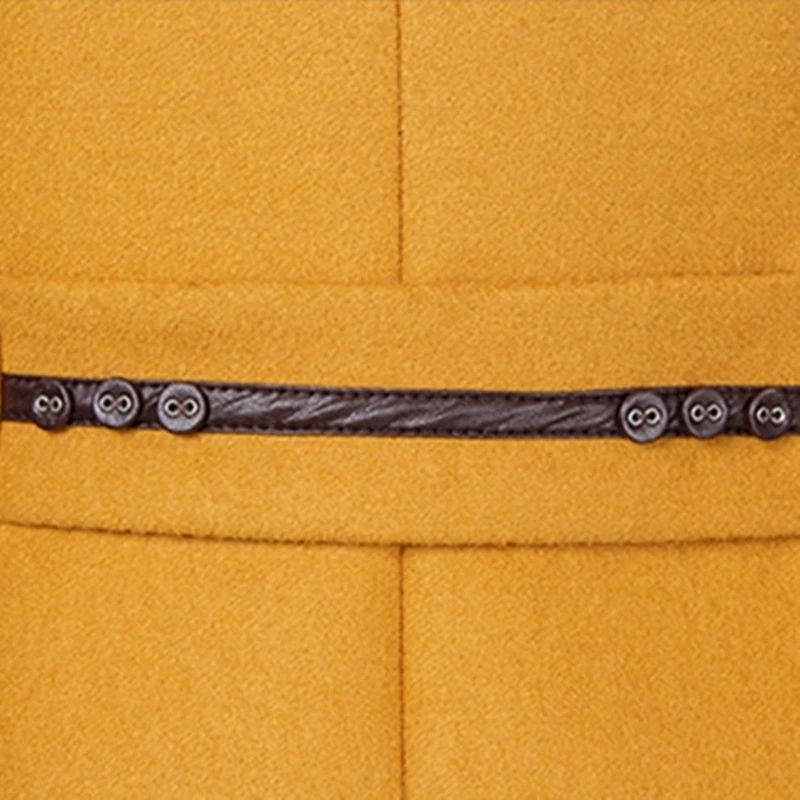 

Fit Lapel Woolen Overcoat Slim Women 2021 Fashion Autumn Winter Outerwear Wool Blend Warm Plus Size Long Coat Cashmere Female
