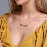 trendy baby girl letter pendant necklaces for women teens girls wedding party daily fashion jewelry simple style chain necklace