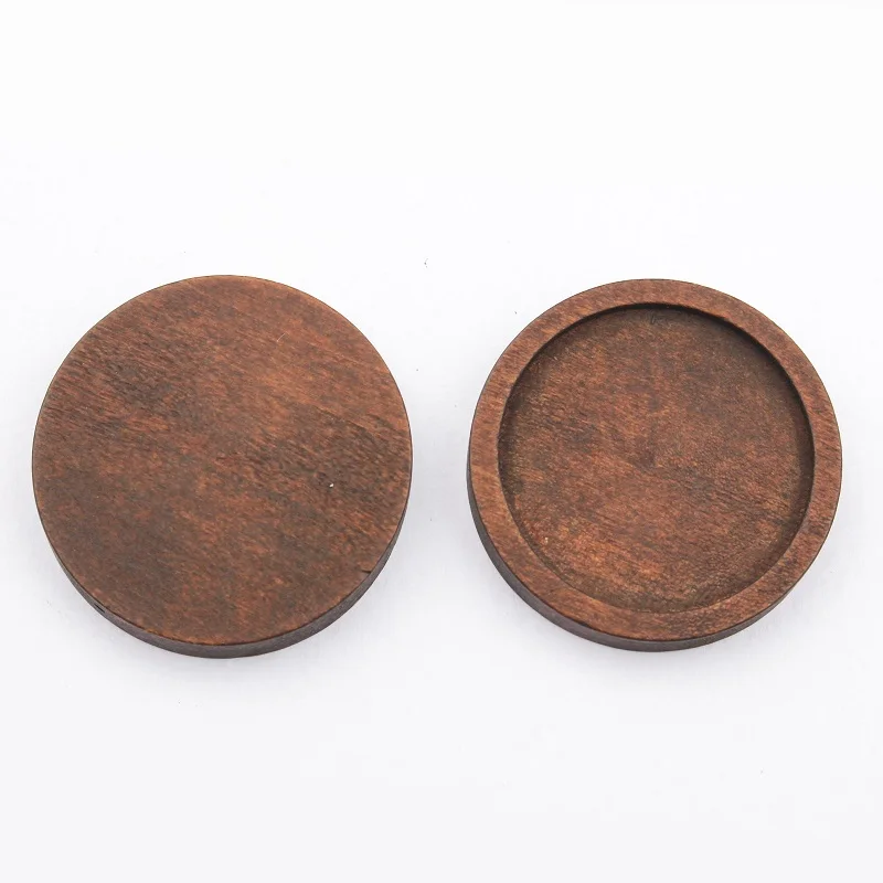 

10Pcs/set Vintage Round Wood Spacer Tray Diy Bracelets Choker Chain Making Fashion 25mm Handmade Jewelry Accessories Findings