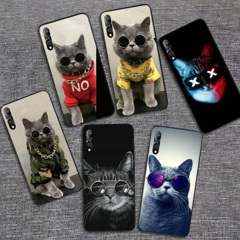 

Cool Cat Glasses Phone Case For Vivo X9 9s 9plus 9splus 20 20plus Y91C 11 17 19 67 71 81 91 V11 11I 17 IQOO