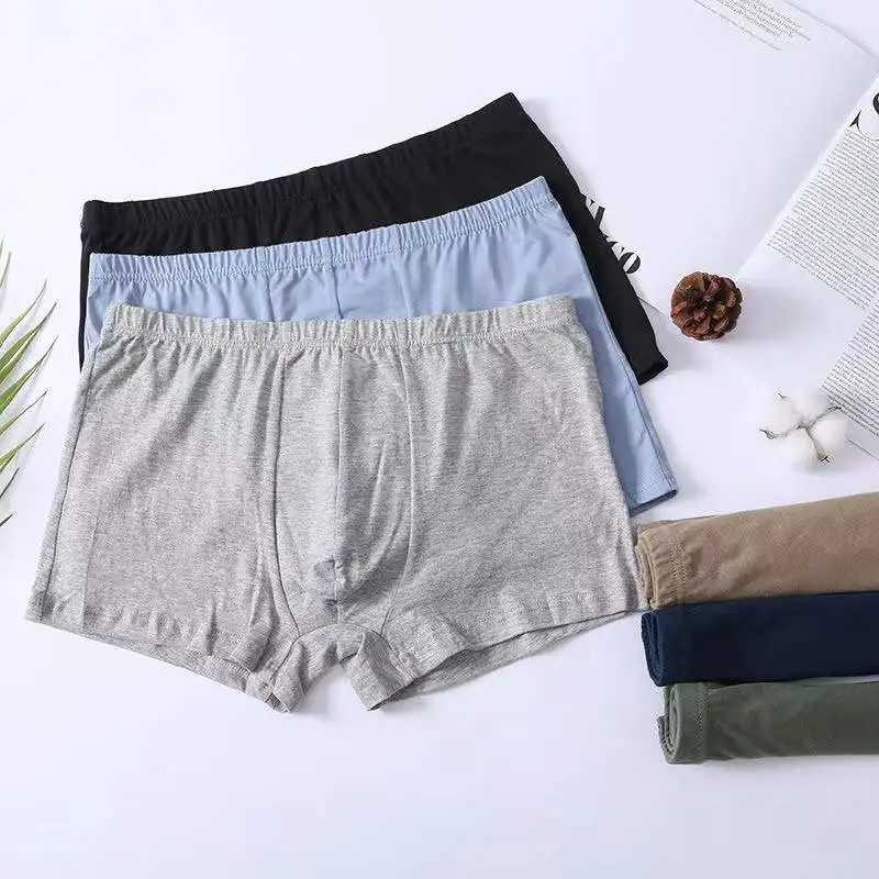 5pcs/lot Men's Underwear High Waist Middle Aged Cotton Boxer Shorts Plus Size Men's Cotton Boxer Shorts Color Random Shipping