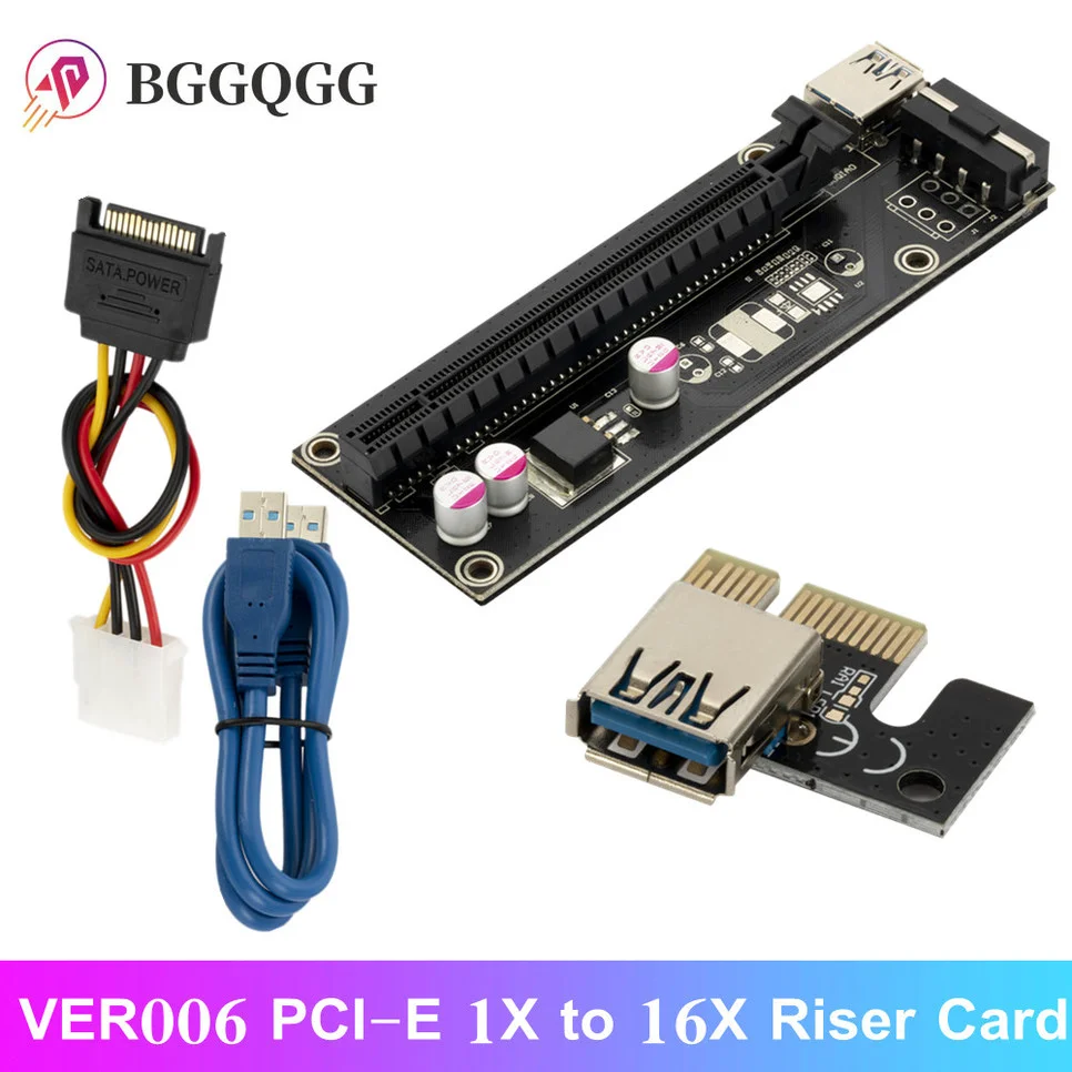

GRWIBEOU VER006 с питанием от USB 3,0 PCI-E 1X до 16X GPU карта расширения для карты для майнинга биткоинов