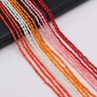 rice shape red orange coral loose spacer beads for jewelry making diy women necklace bracelet earrings accessories size 2x4mm