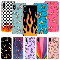 blue red flame fire phone case for iphone 11 12 13 pro xs xr x max 7 8 6 6s plus mini 5 se pattern customized coque cover capa