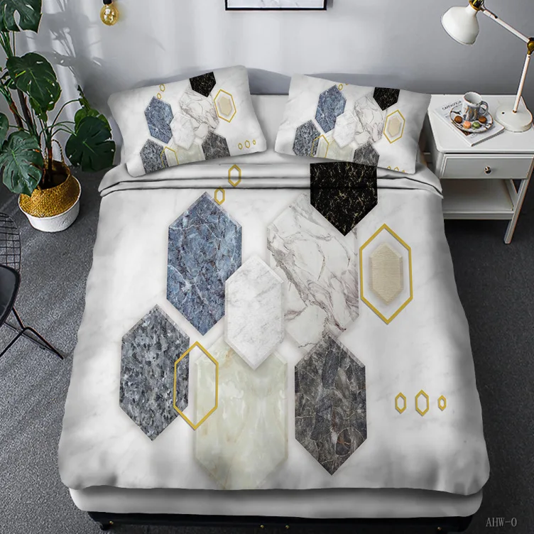 

Geometric Stitching Fashion 3D Print Comforter Bedding Set Queen Twin Single Size Duvet Cover Set Pillowcase Home Textile Luxury