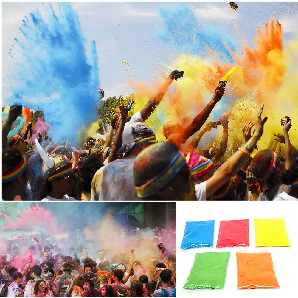 Цветные пробежки день рождения марафон гонки бег бросок порошок кукурузный