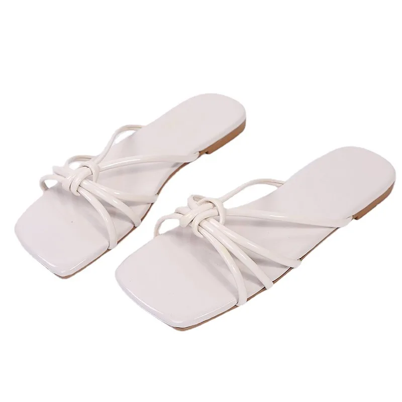 

2021 Women's Flip Flops Women's Shoes Fashion Simple Open Toe Flat Heel Comfortable Casual Sandals Beach Shoes Solid Sandals