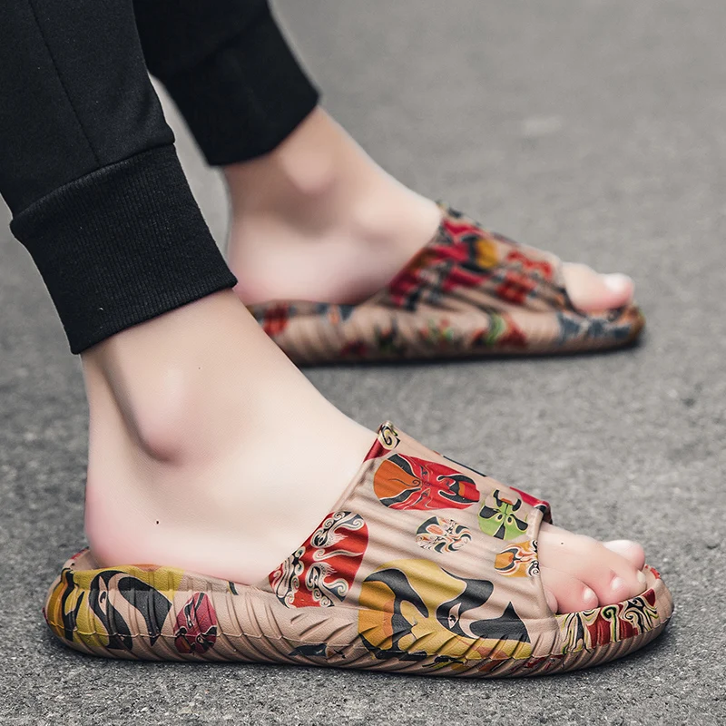 Мужские пляжные тапочки простые женские домашние Нескользящие сандалии и тапки