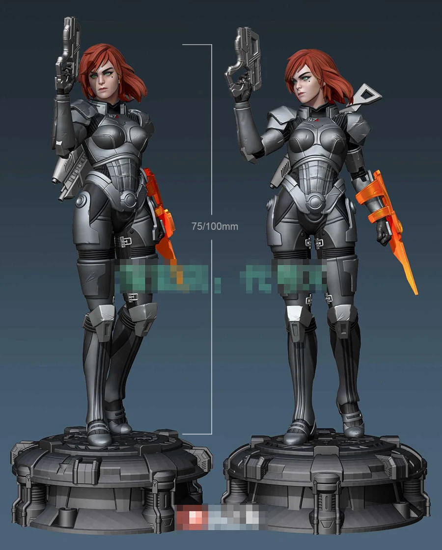

1/24 75mm 1/18 100mm Resin Model Space Woman Soldier Figure Unpainted No Color RW-345