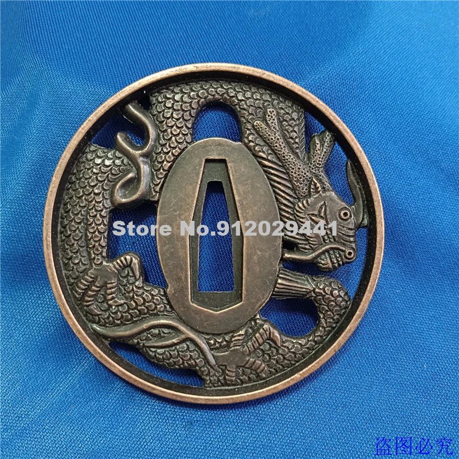 Nice Alloy Guard Tsuba W Dragon для японского меча вакидзаси Самурай нож Катана Япония|Мечи| |