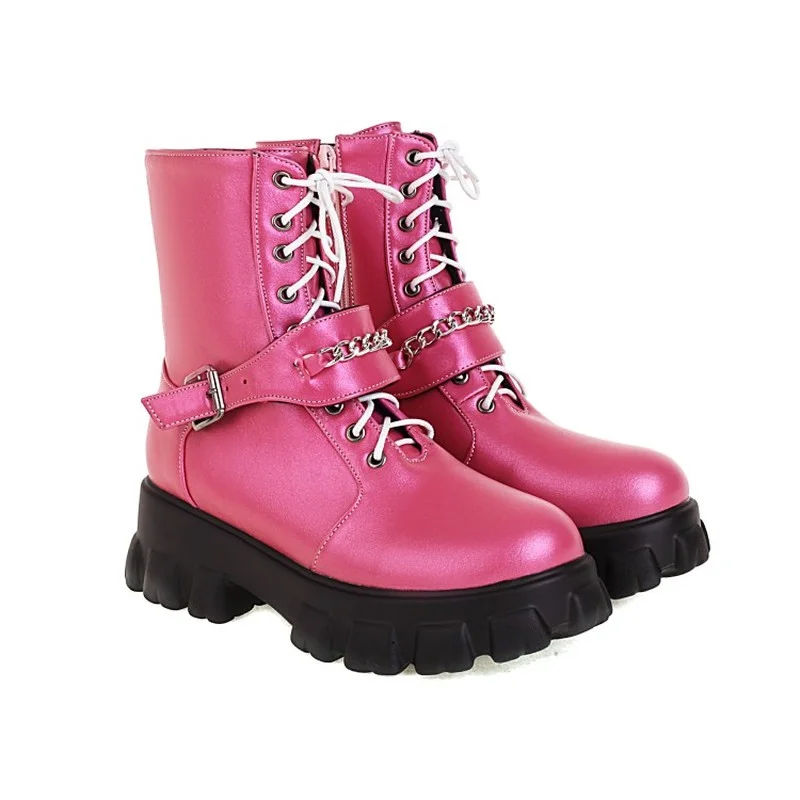 FXYCMMCQ Winter Hot Style Low Boots Side Zipper High Heel Round Toe All-match Women's Shoes Xd-12