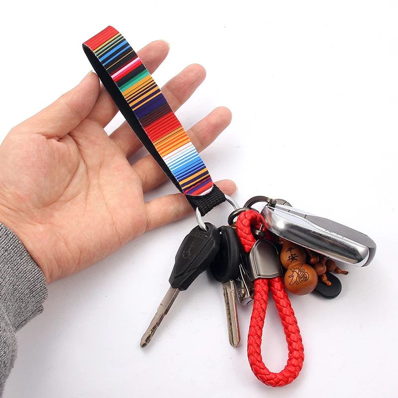 Брелок для ключей женский полосатый Леопардовый с растениями брелок держатель