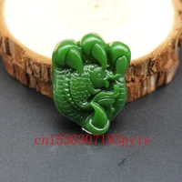 natural green jade carp pendant necklace chinese hand carved fish fashion charm jewelry accessories amulet for men women gifts