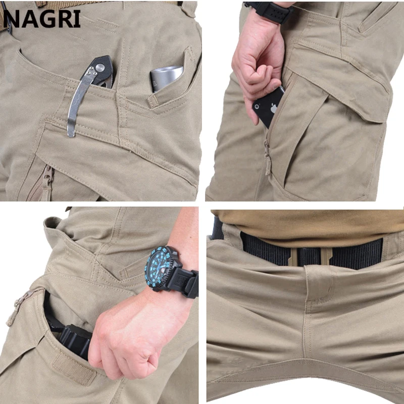 IX9 TACTICAL PANTS Men Many Pockets Army Military Cotton Pants Combat SWAT Stretch Straight Trousers Overall Work Outwear | Мужская