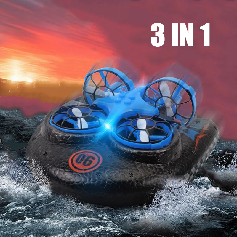 3 в 1 Летающий воздушный катер режим наземного вождения съемный Радиоуправляемый