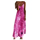 Платье женское с цветочным принтом, длинный сарафан с запахом без рукавов, пикантное плявечерние нее, с градиентом, на лето