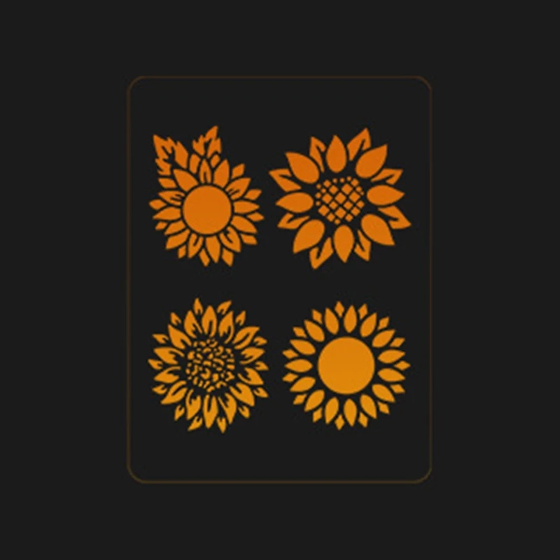 Reusable Sunflower Painting Stencils DIY Art Home Decoration Drawing Templates on Wood Wall Paper Card Canvas 11 Pieces 1XCE | Канцтовары
