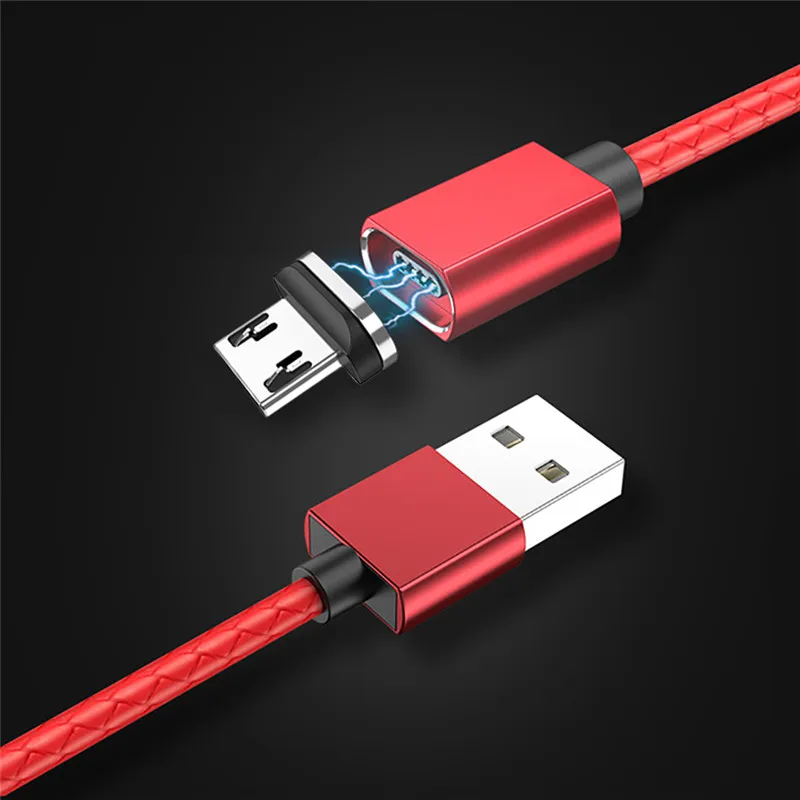 Red Android Cable 3A(Max) Магнитный кабель для быстрой зарядки usb type C Micro USB для xiaomi samsung huawei iPhone Магнитный кабель для синхронизации данных USB C кабели - Цвет: Red Android Cable