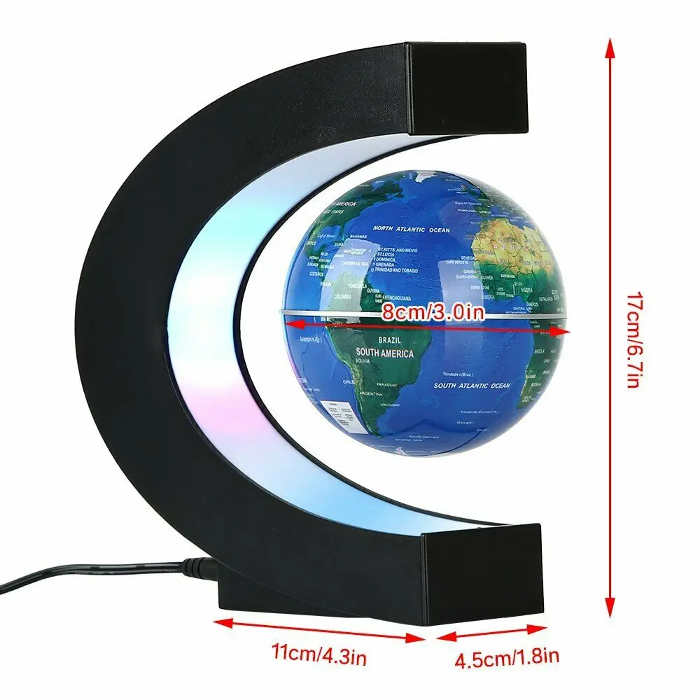 

LED World Map Magnetic Levitation Floating Globe Night Light Office Home Electronic Anti Gravity Ball Lamp Novelty Decoration