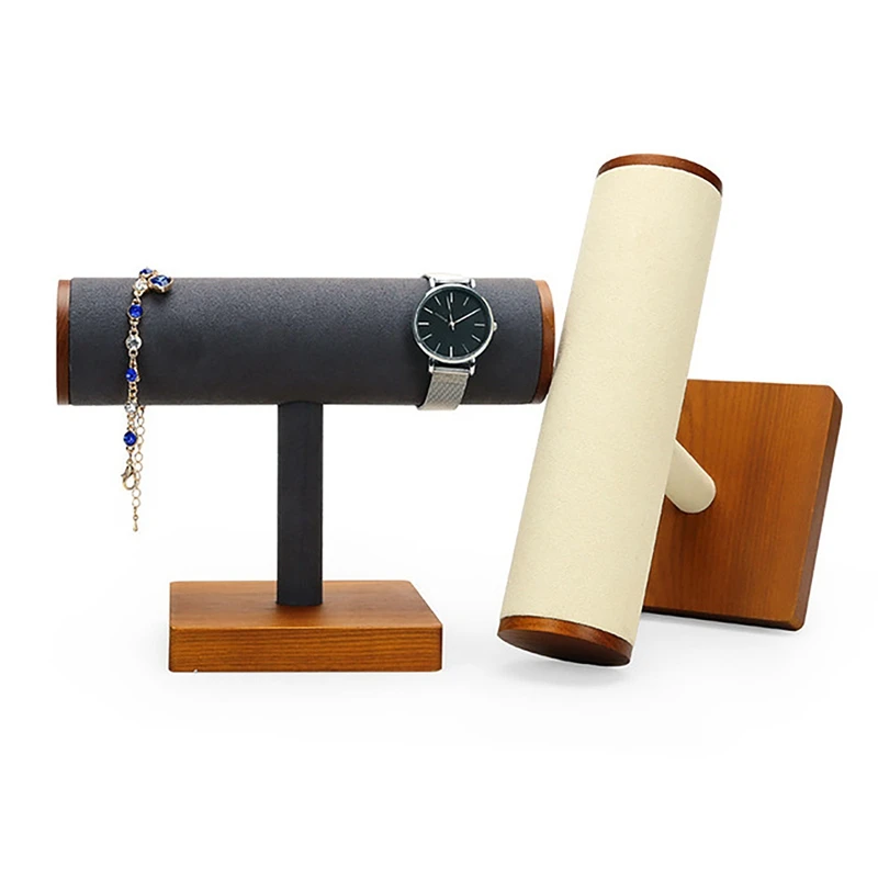 Деревянная подставка для часов Т-образный держатель браслетов и цепочек