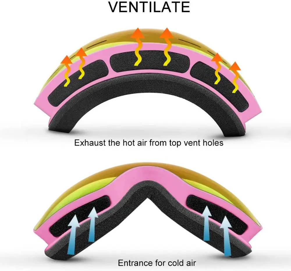 [На складе в России] бренд findway детские лыжные очки OTG противотуманные зимние для