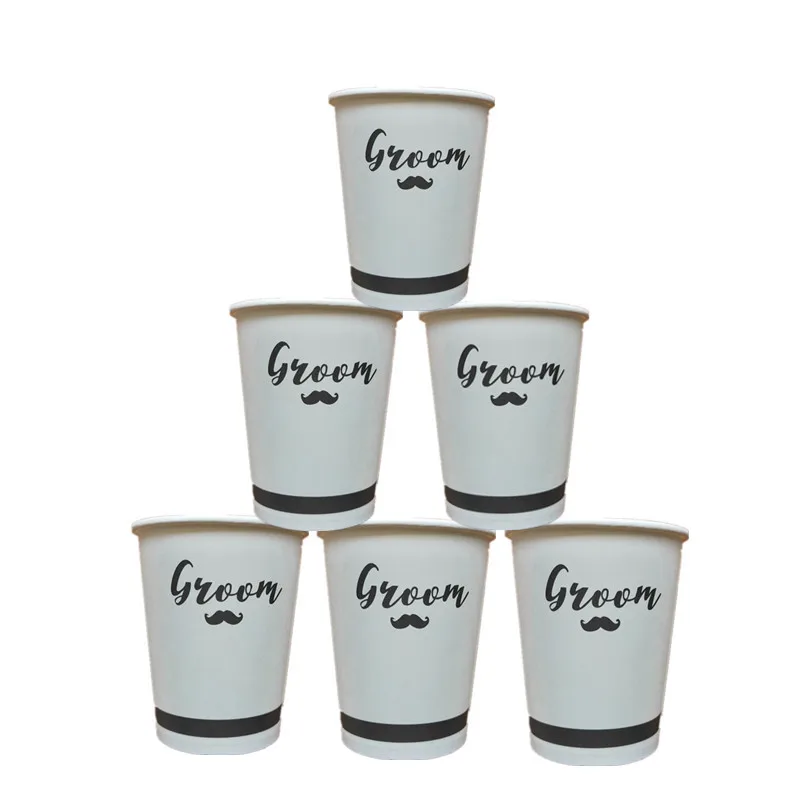 10pcs Wedding Decoration Disposable Cup Team Bride/groom Gift Party Fun Hen Bachelor Party-C | Дом и сад