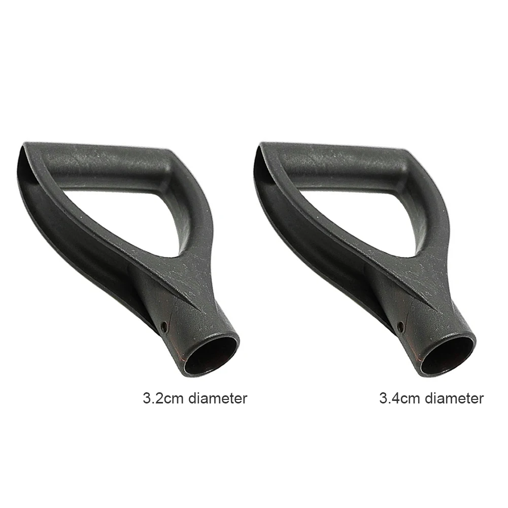 

Shovel D Type Spade Grip Snow Handle Replacement 3.2cm/3.4cm Inner Diameter Plastic Spade Digging Raking Tools Black 2PCS