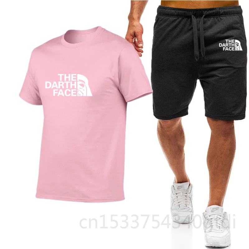 

High quality brand 2-piece sportswear men's cotton T-shirt Shorts Set 2-piece men's running suit 2021