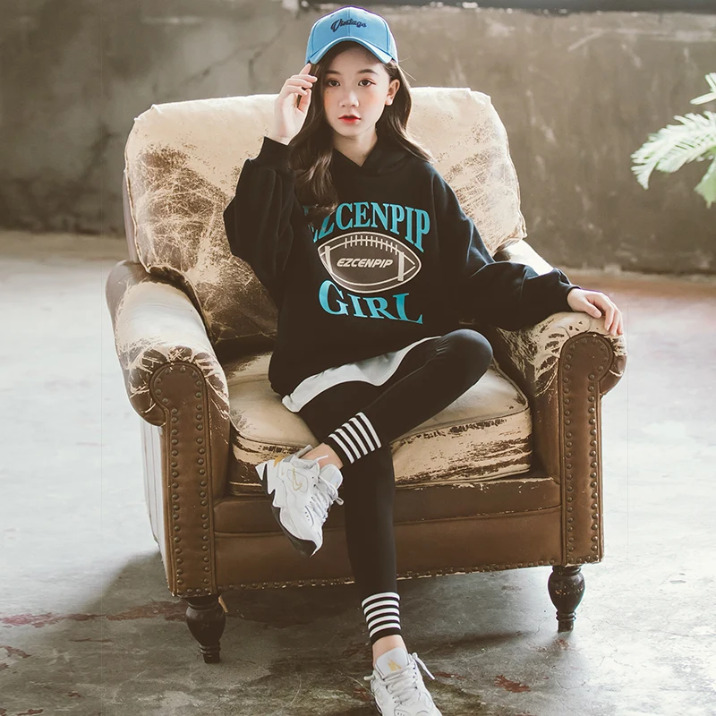 

Kids Girl Hoodies Jumpers Pants Two-piece Sweatshirt Tops Baby Long Sleeve Children Autumn Spring Clothes