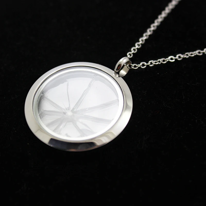 10 шт./лот 30 мм круглая ожерелье из нержавеющей стали с разбитым стеклом LSFL066 |