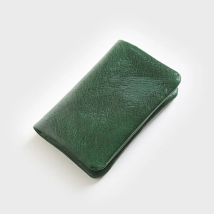 Dark Green SIMLINE, кошелек из натуральной кожи для мужчин и женщин, Ретро стиль, ручная работа, короткие, двойные, маленькие, тонкие, кошельки, кошелек, женский, с карманом для монет на молнии - Цвет: Dark Green