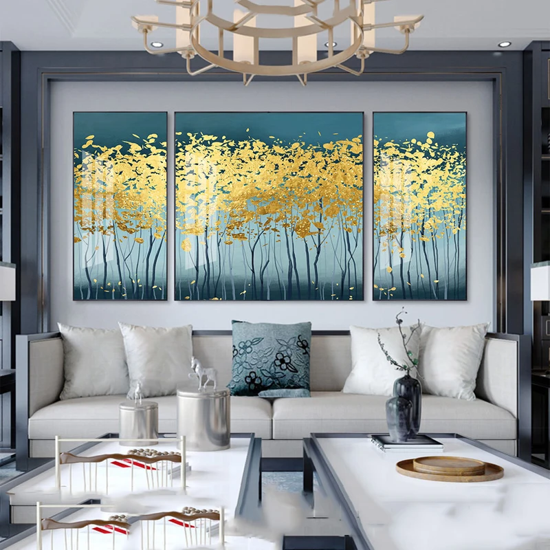 

Luxury Golden Nordic Posters Abstract Painting Tree Pictures Canvas Prints Wall Picture for Living Room Modern Home Decor